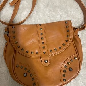 Studded Tan Crossbody Bag